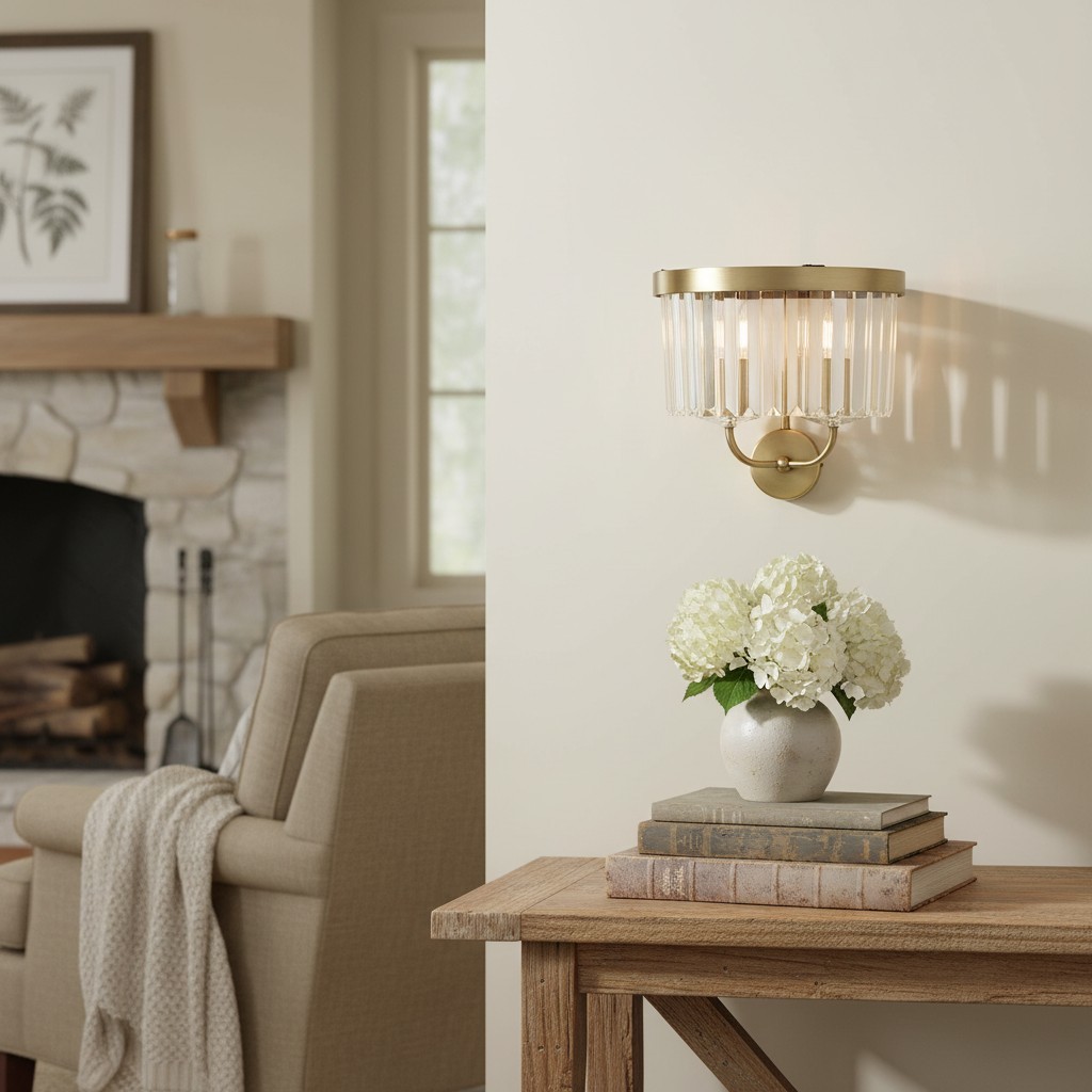 Beveline wandlamp met facetgeslepen helder glas - Klassieke metalen wandlamp voor hal en woonkamer HL2080