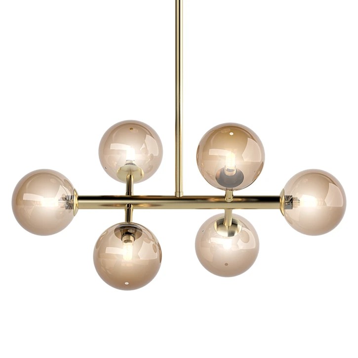 Moderne hanglamp met glazen bollen van metaal HL01