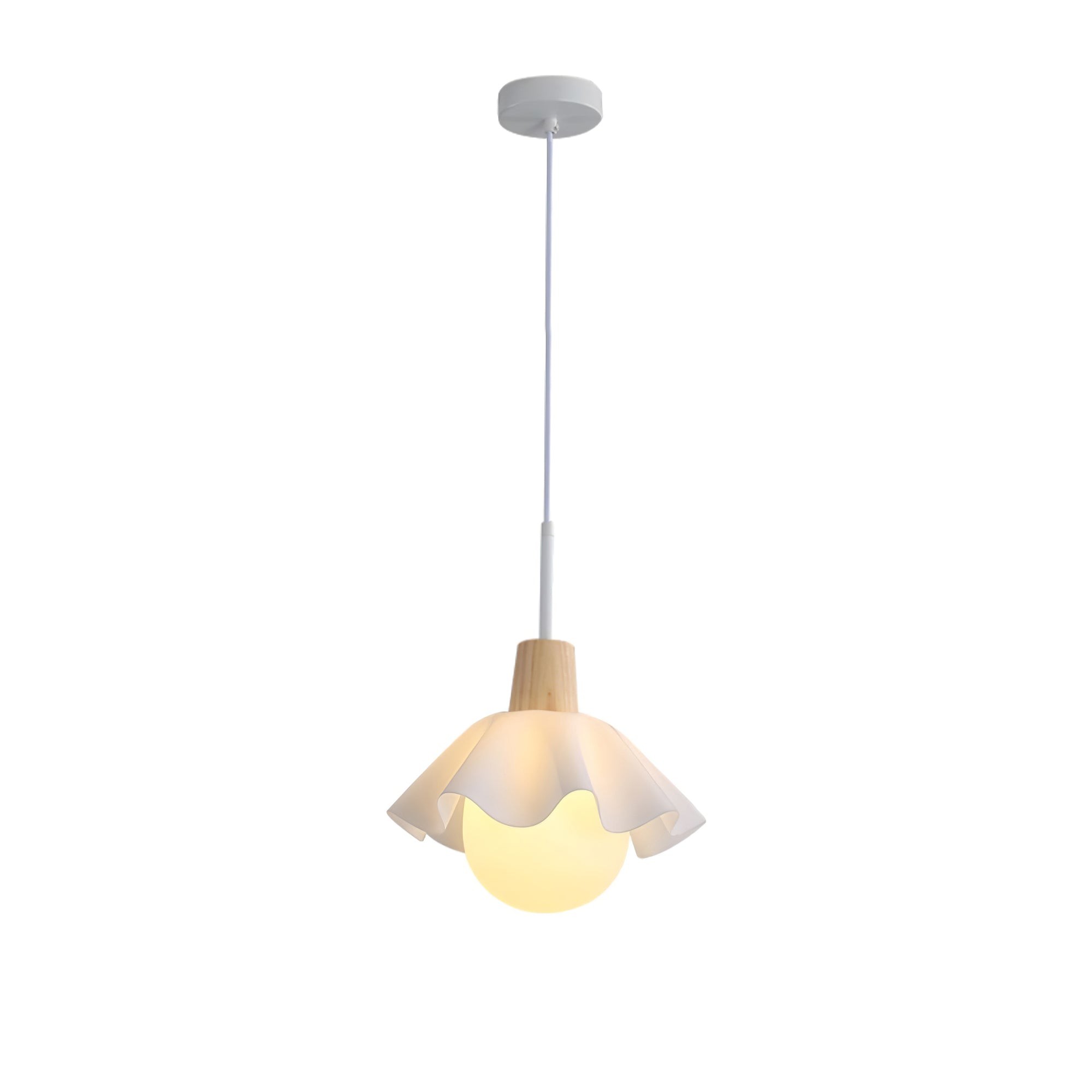 Houten hanglamp met bloemen in Scandinavische stijl HL1246