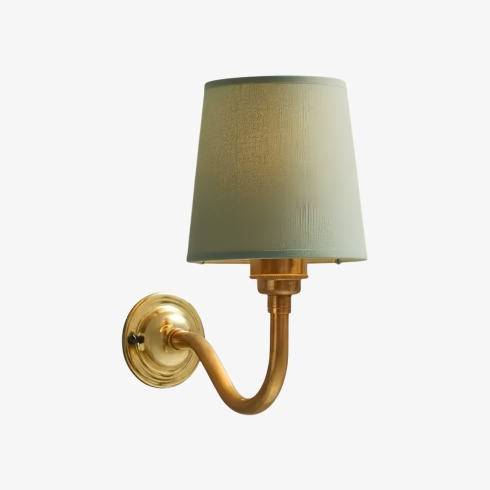 Vintage Cottaloy wandlamp met gebogen arm en stoffen bekleding voor de woonkamer of slaapkamer HL3579