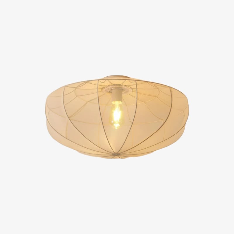 Lumifil plafondlamp met gedrapeerd gaas - Boho rustieke lamp met getextureerde kap voor woonkamer of slaapkamer HL1954
