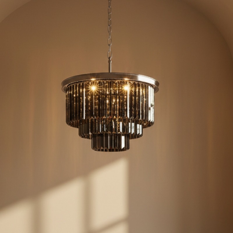 Aurevon Crystal Prism Modern Plafondkroonluchter met Metalen Frame voor Thuis en Hotel HL2298