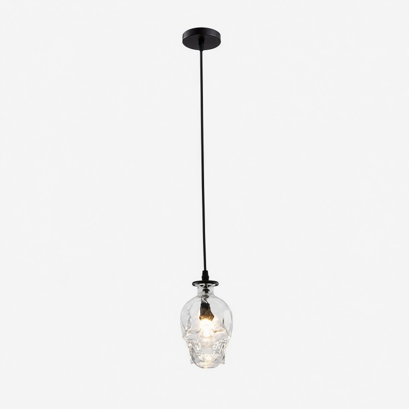 Helder glazen schedel wandlamp HL1251