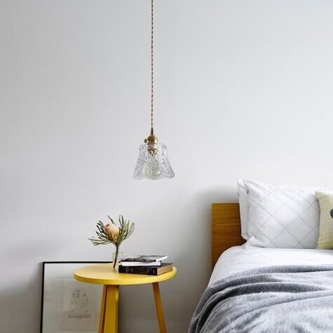 Antiek helder geribbeld glas Slaapkamer keuken hanglamp HL48