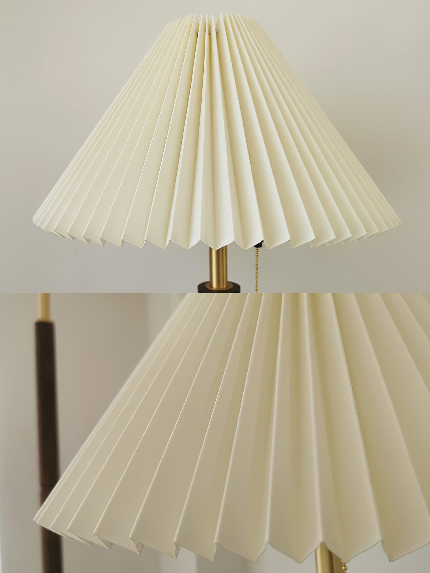 Nordic Retro Geplooide Stoffen Houten Tafellamp Voor Slaapkamer HL482
