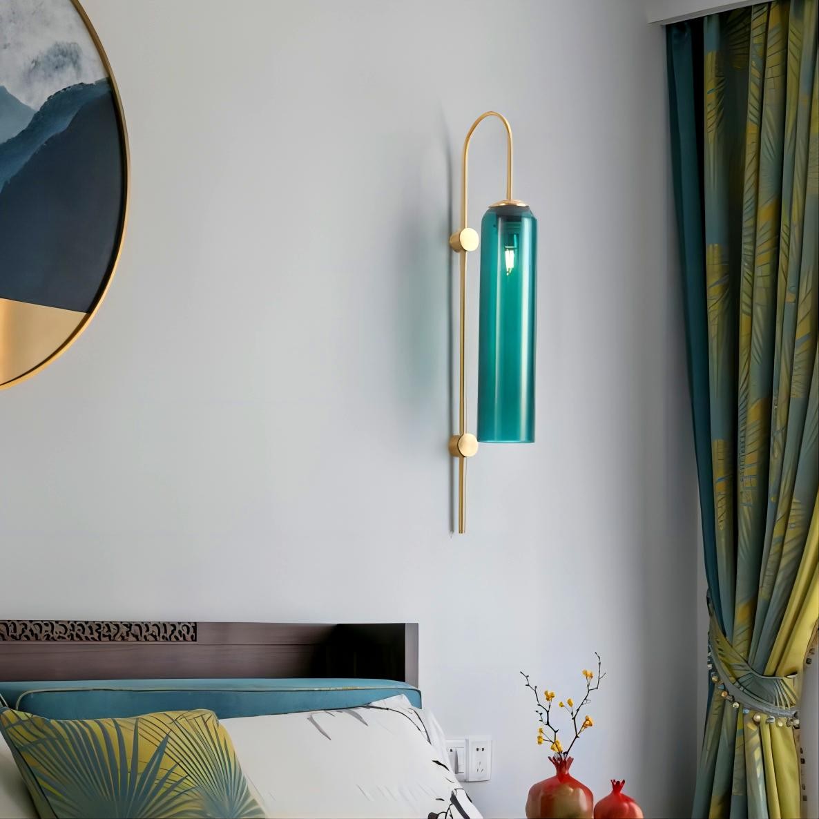Glazen Float Glide Cilindrische Wandlamp voor Slaapkamer