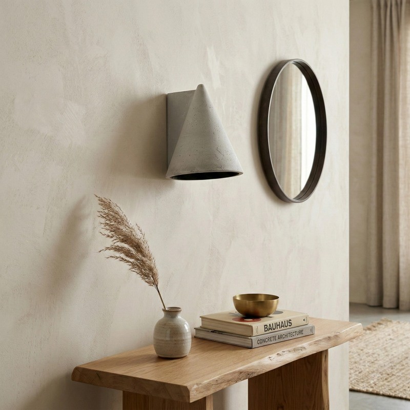 Concrellia taps toelopende betonnen wandlamp - moderne artistieke wandlamp voor de slaapkamer HL2468