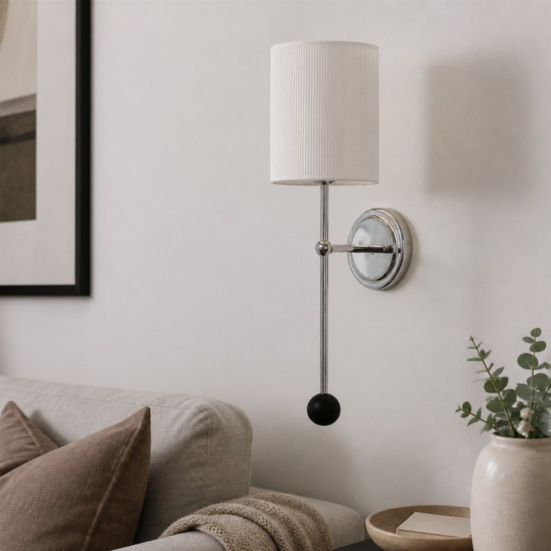 Cumoris geplooide wandlamp - Frans geïnspireerde accentlamp voor naast het bed en in de woonkamer HL3589