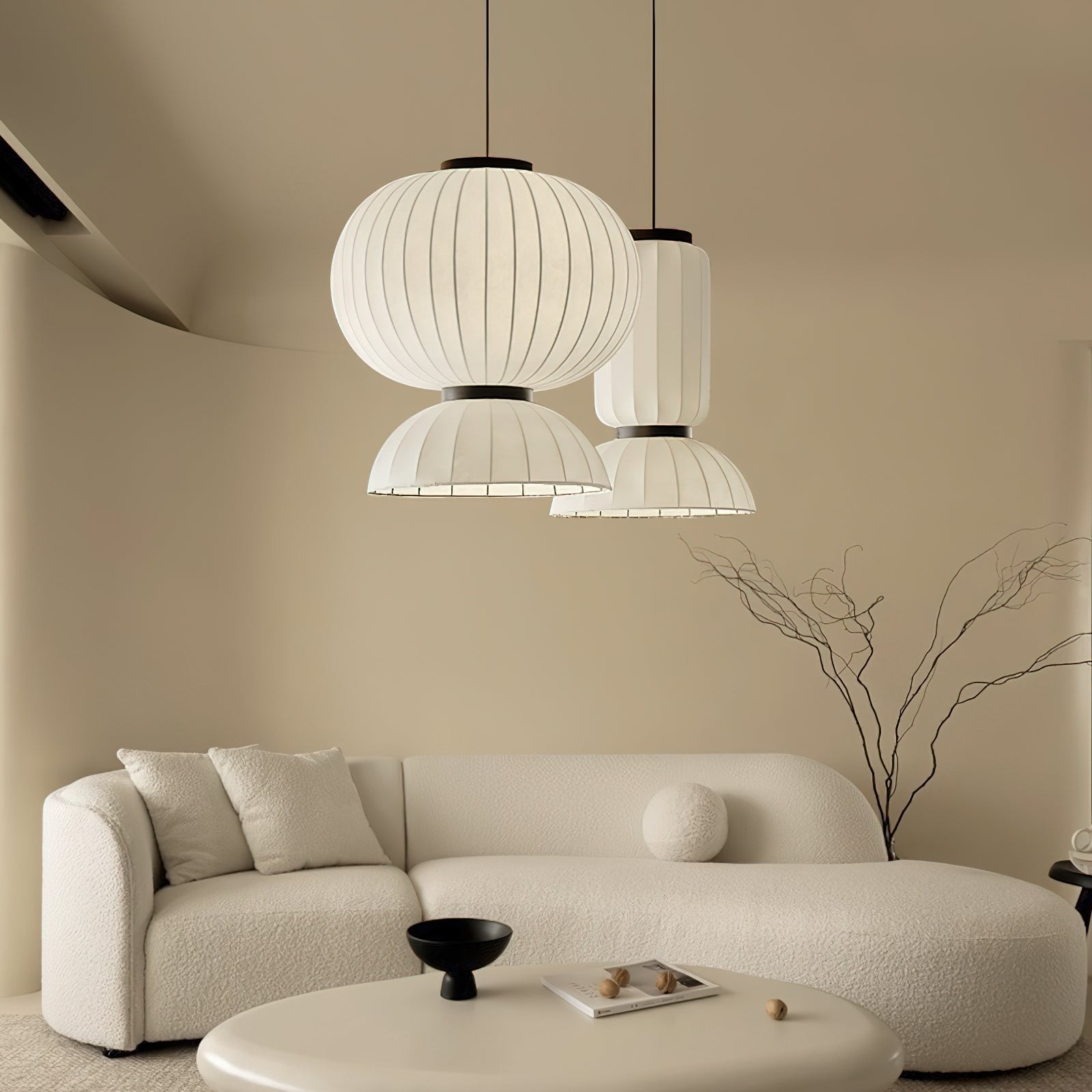 Moerbei Zijden Lantaarn Hanglamp HL680