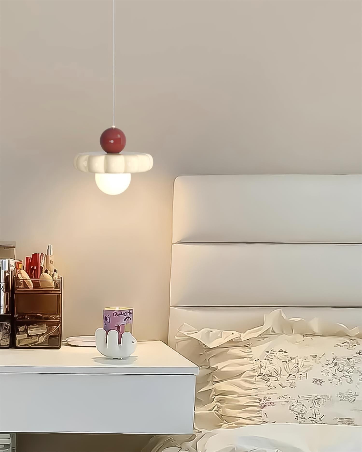 Crèmekleurige stijl lange lijn pompoen textuur hanglamp HL504