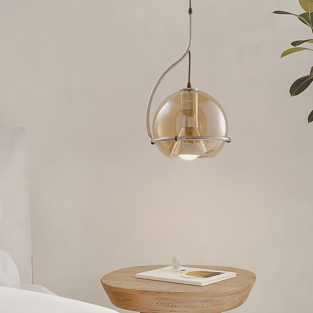 Industriële metalen hanglamp - glazen bolontwerp voor slaapkamer HL1318