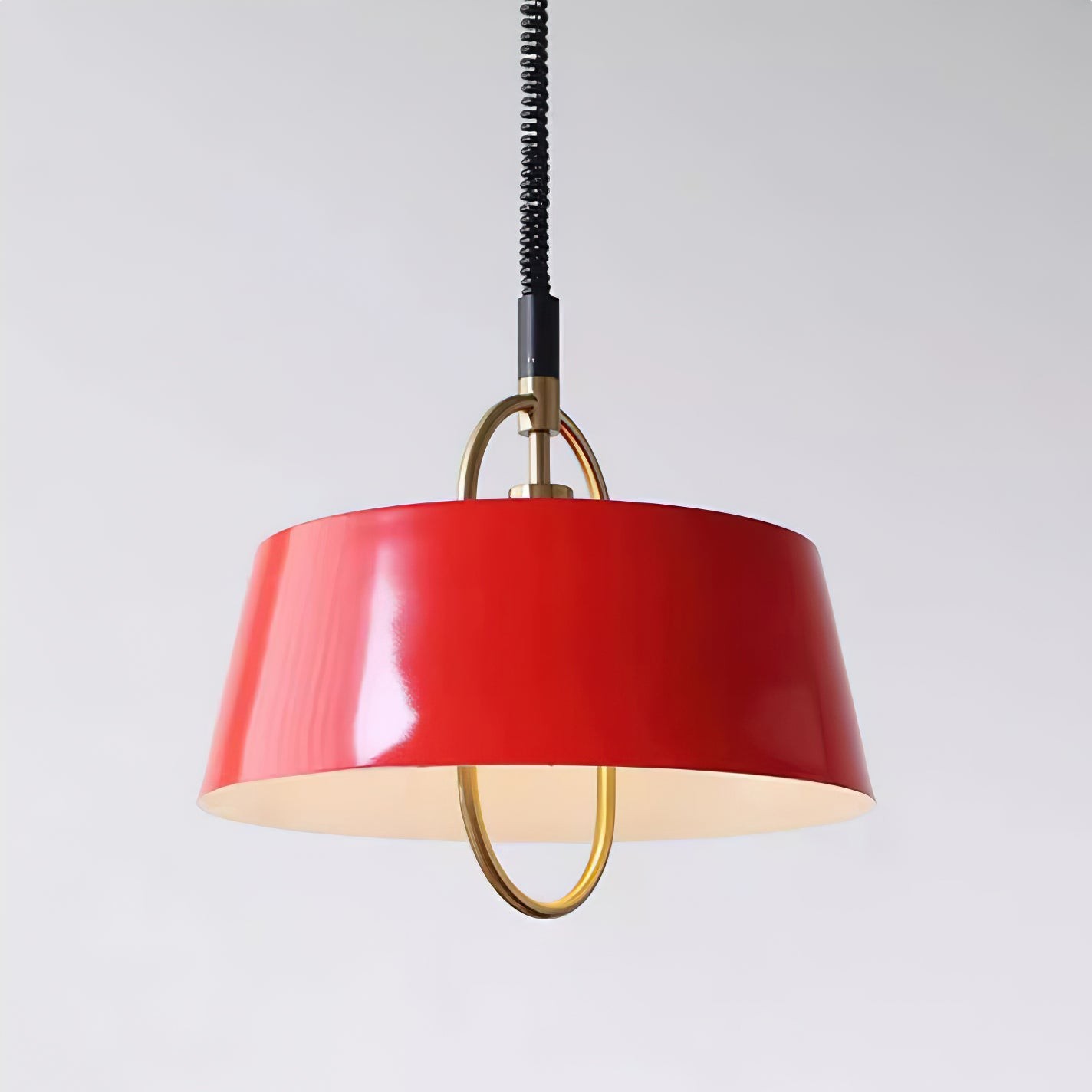 Retro klassieke trommelvormige intrekbare metalen hanglamp HL353