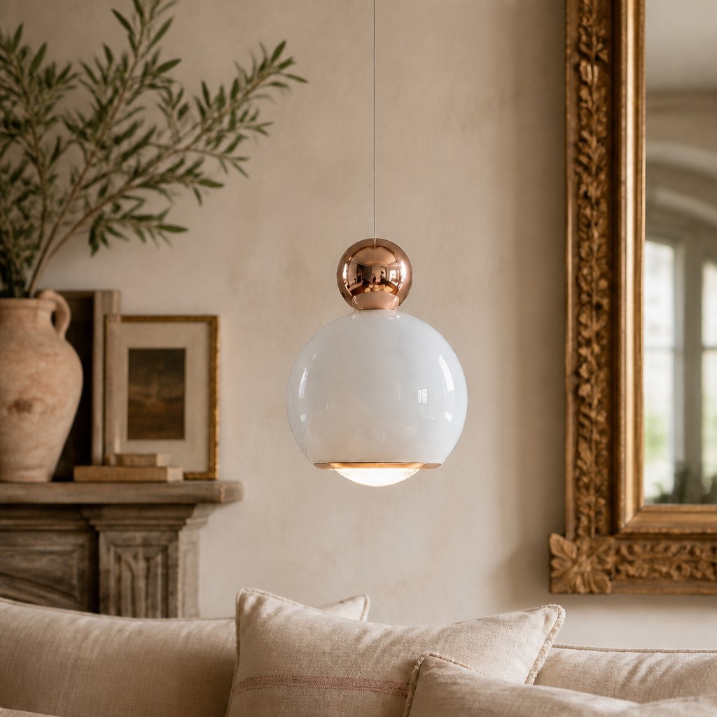 Glintap Crème Stijl Hanglamp - Verstelbare Lift Hanglamp met Touch Driekleurige LED HL3527