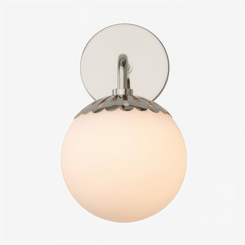 Vinbrea glazen bol wandlamp - minimalistische gebogen arm lamp voor de woonkamer HL2534