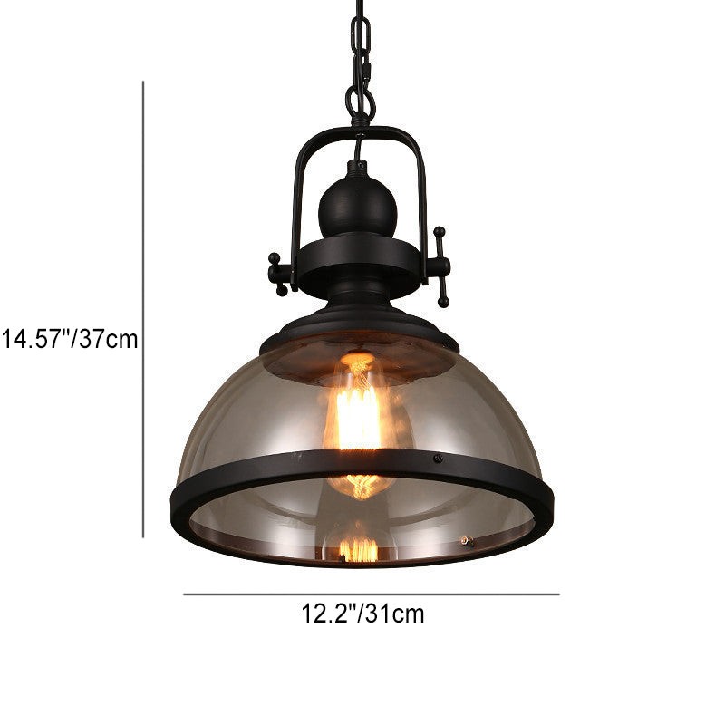 Moderne industriële stijl koepelvormige glazen hanglamp HL481