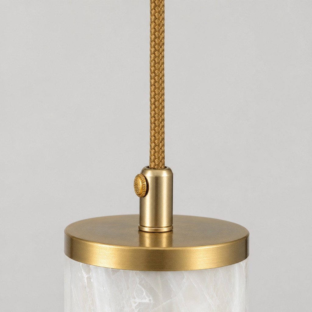 Nacrelith Capiz schelp cilinder messing hanglamp - Scandinavische slaapkamerverlichting HL3547