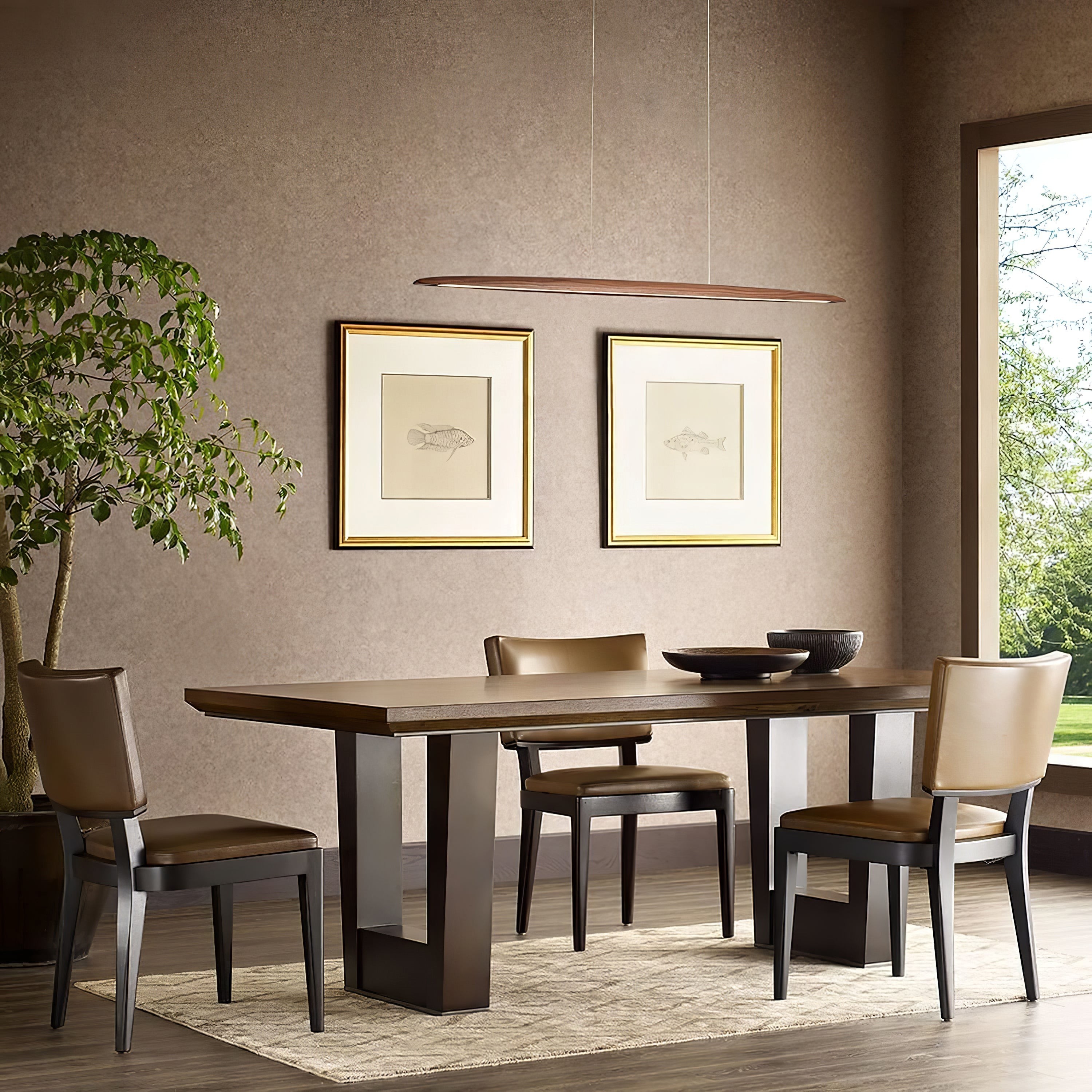 Houten horizontale hanglamp HL1155