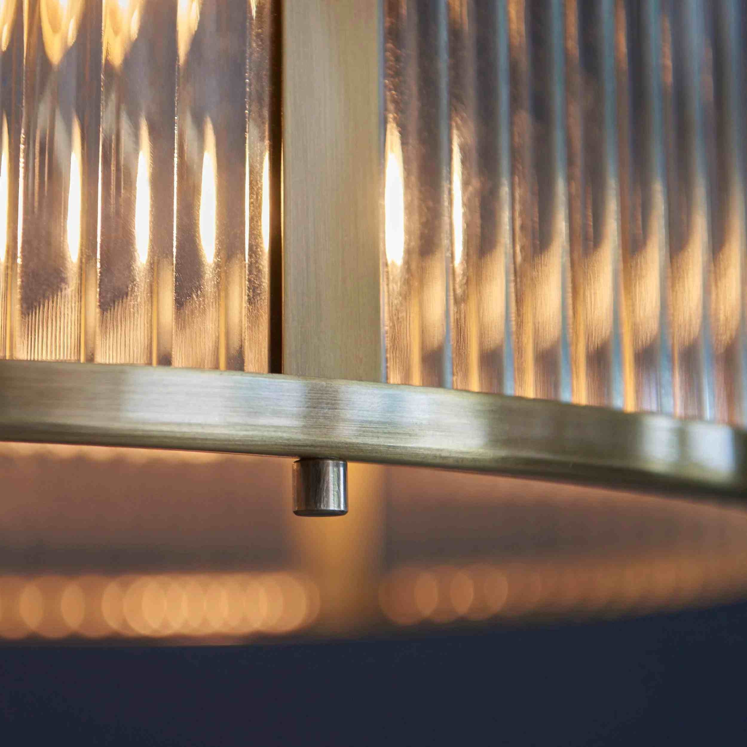 RibGlow Hanglamp met geribbeld glas - Hanglamp in antieke stijl voor de eetkamer HL2044