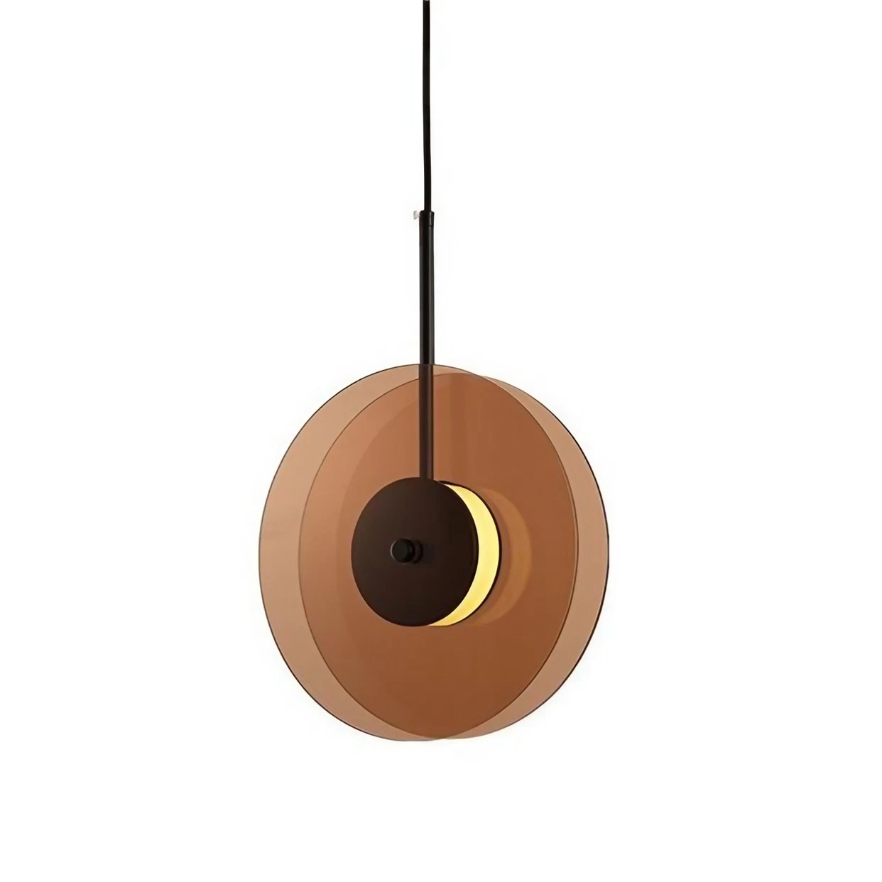 Bar art hanglamp met noorse glazen schijf HL17