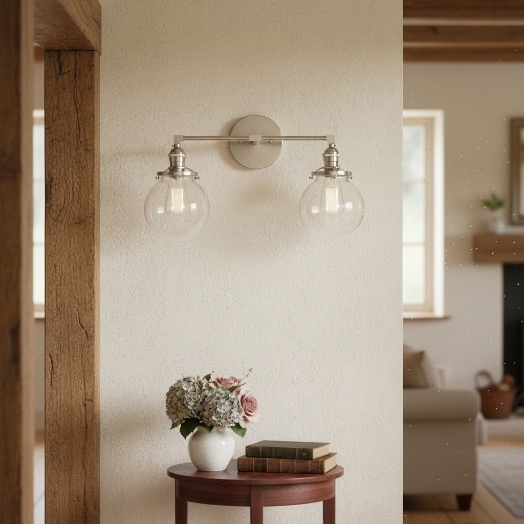 Lumio Globe glazen bol wastafellamp - moderne badkamerlamp met twee lampen HL1671
