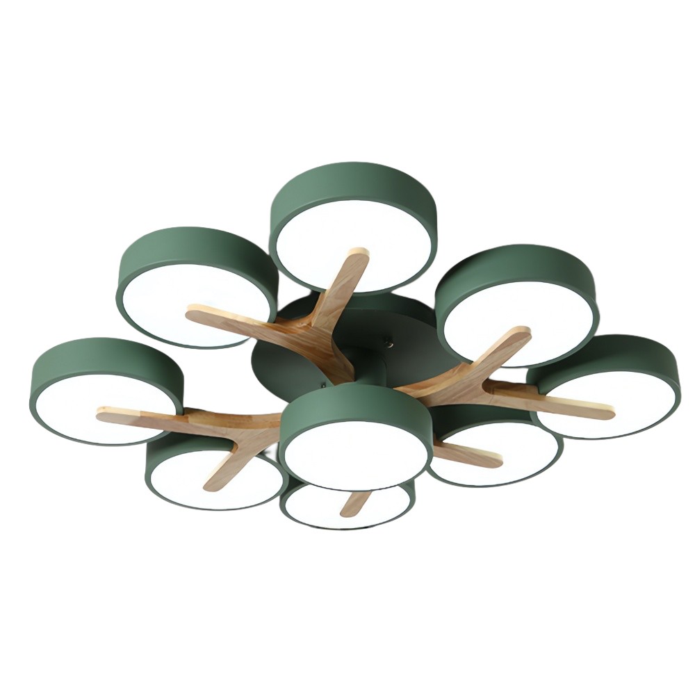 Nordic Disc Wood Plafondlamp - LED Semi-Flush Mount voor Slaapkamer HL1353