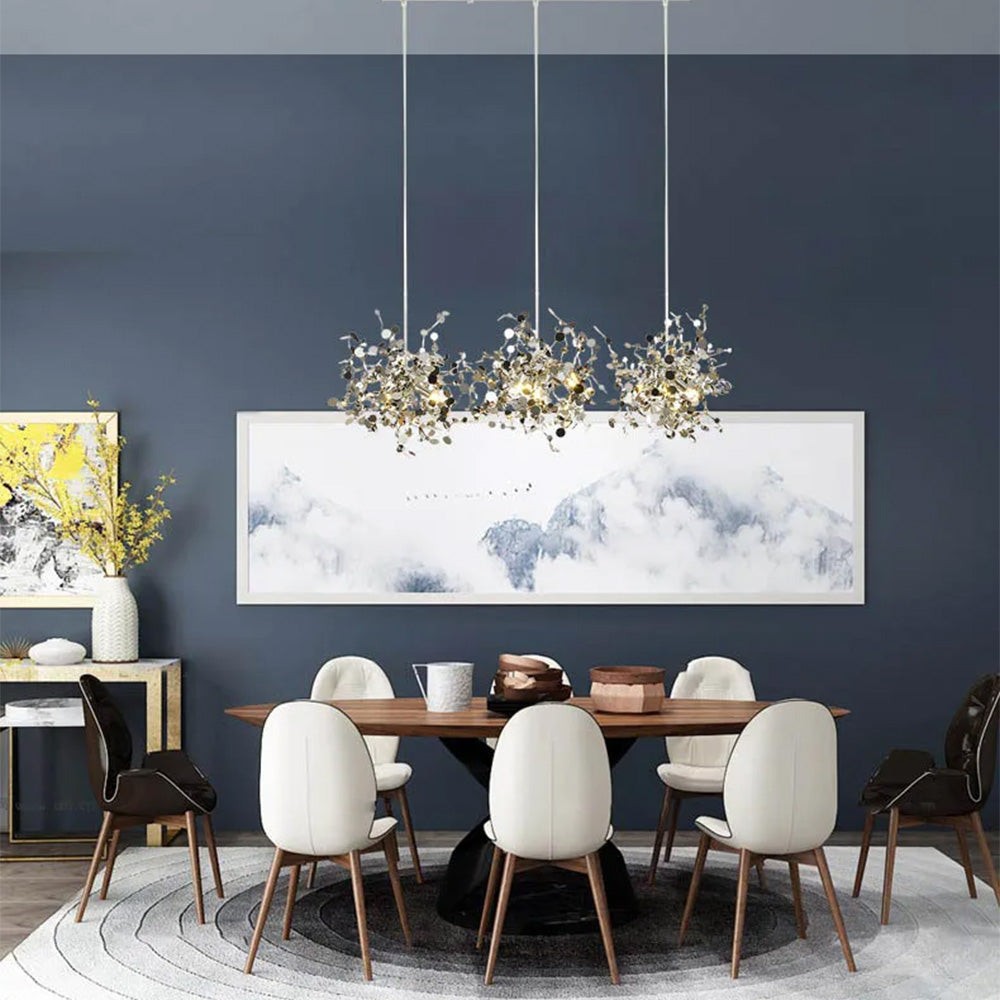 Moderne creatieve decoratieve bladroestvrijstalen hanglamp HL466