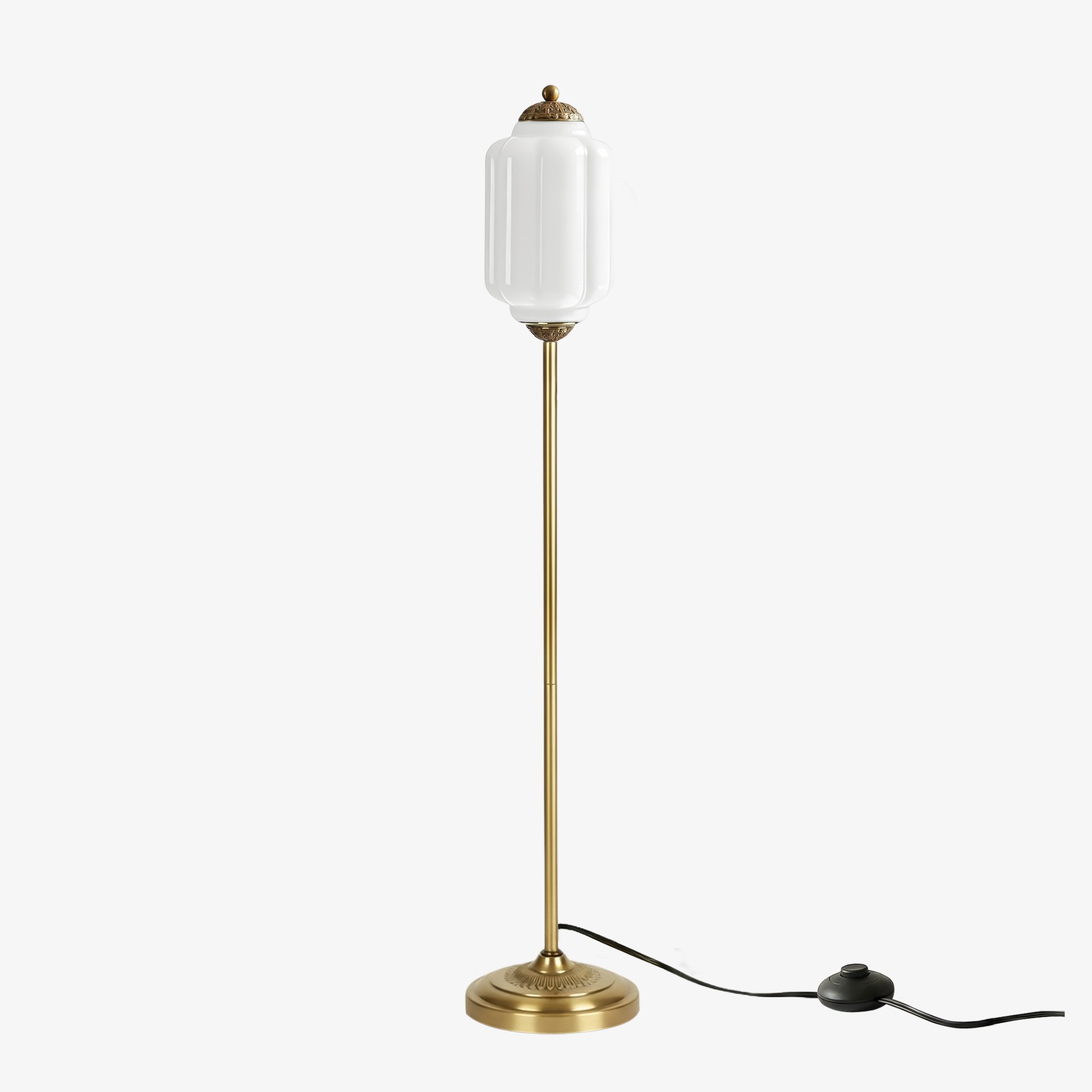 Eloise Vloerlamp van getextureerd glas in pompoenvorm - Organisch artistiek ontwerp en retrostijl voor de woonkamer HL2510
