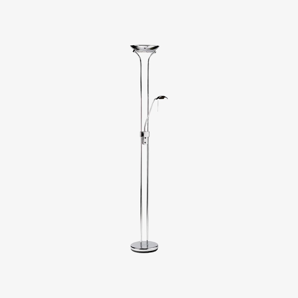 Linexis Art Deco vloerlamp van metaal en opaalglas - Dubbele lichtbron voor moderne interieurs HL2137