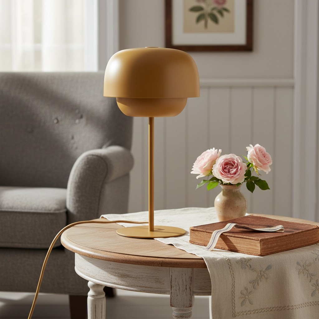 Clinco Tafellamp met Ronde Kap - Moderne Metalen Sfeerlamp voor Bureau en Nachtkastje HL1776