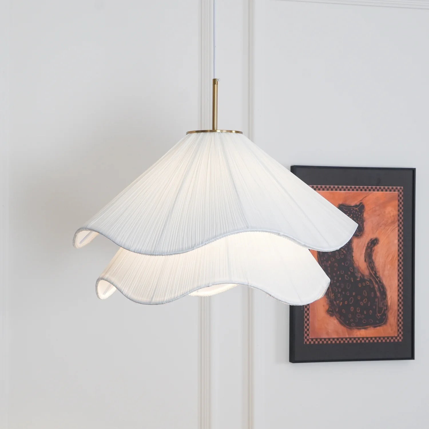 Witte gelaagde plooien hanglamp HL563