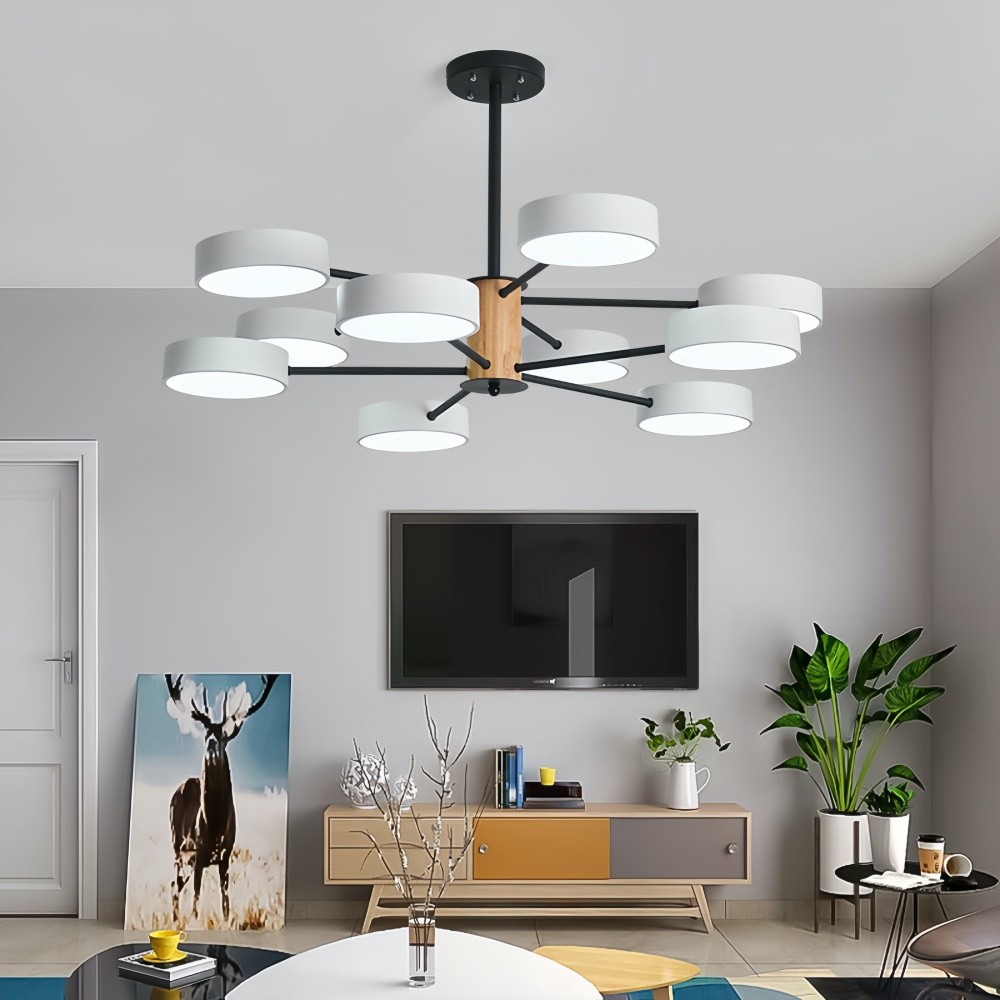 Scandinavische kroonluchter met houten takken - Sputnik Disc LED-lamp HL1352