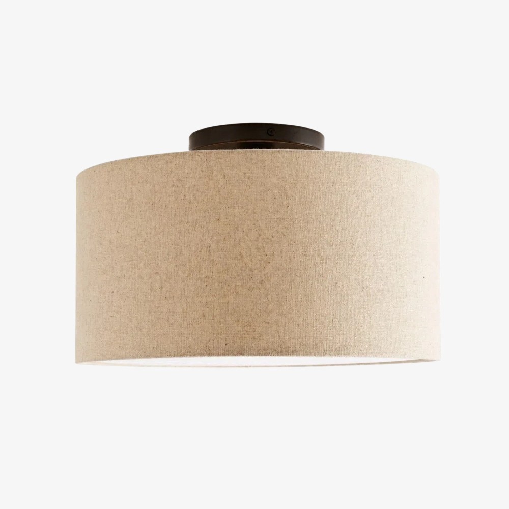 Jelvane Drum Flush Mount met stoffen kap HL1480