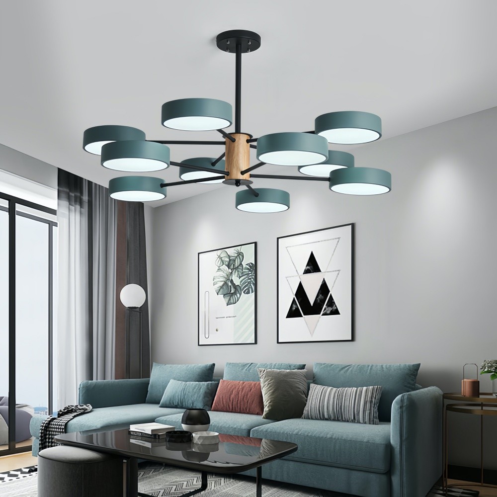 Scandinavische kroonluchter met houten takken - Sputnik Disc LED-lamp HL1352