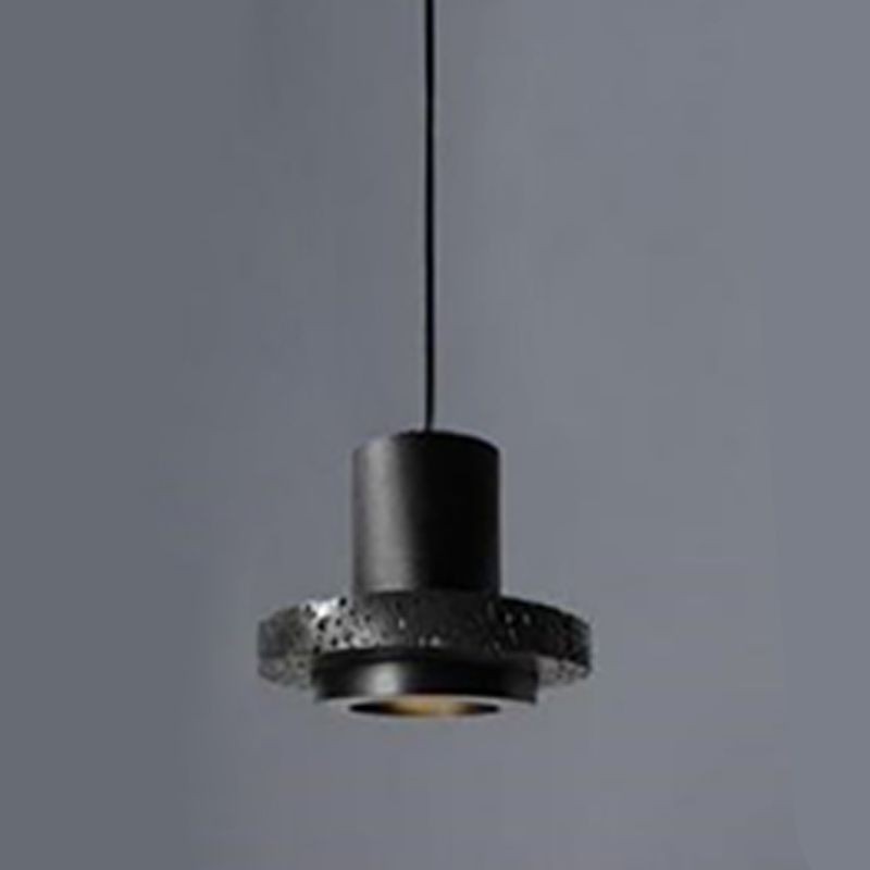 Retro zwarte stenen hanglamp HL929