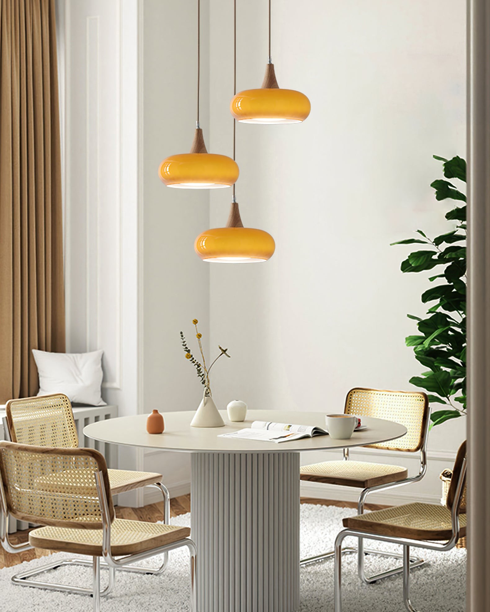 Bauhaus Design Oranje Schijf Hanglamp HL1055