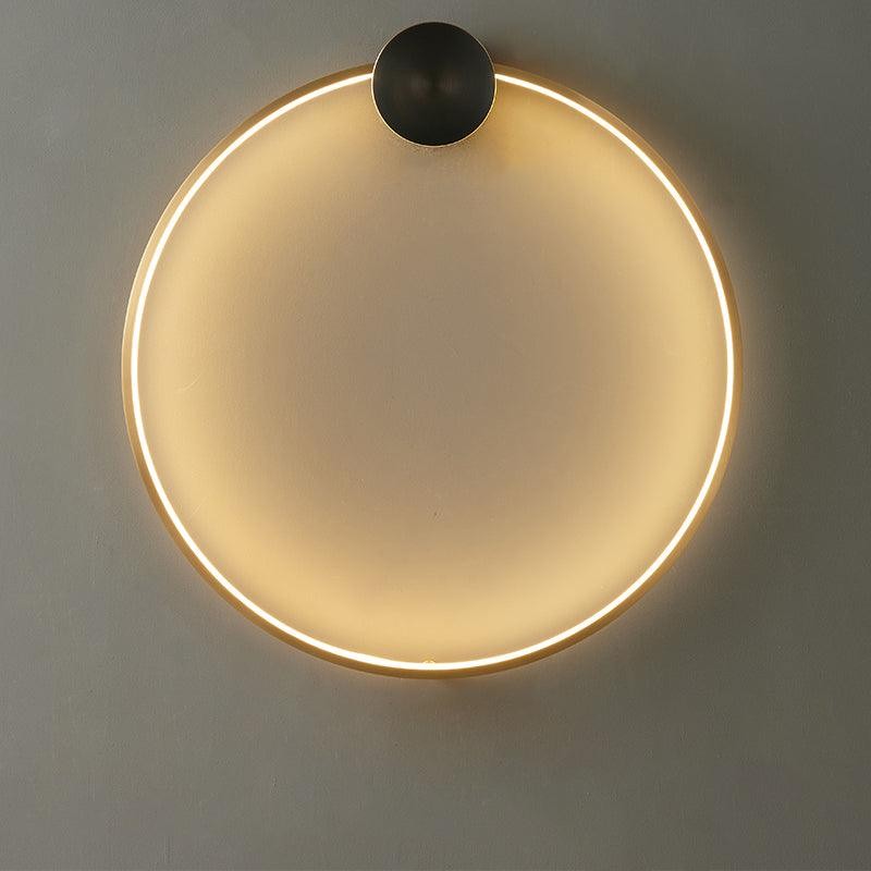 Minimalistische creatieve eenvoudige messing ronde LED-wandlamp HL776