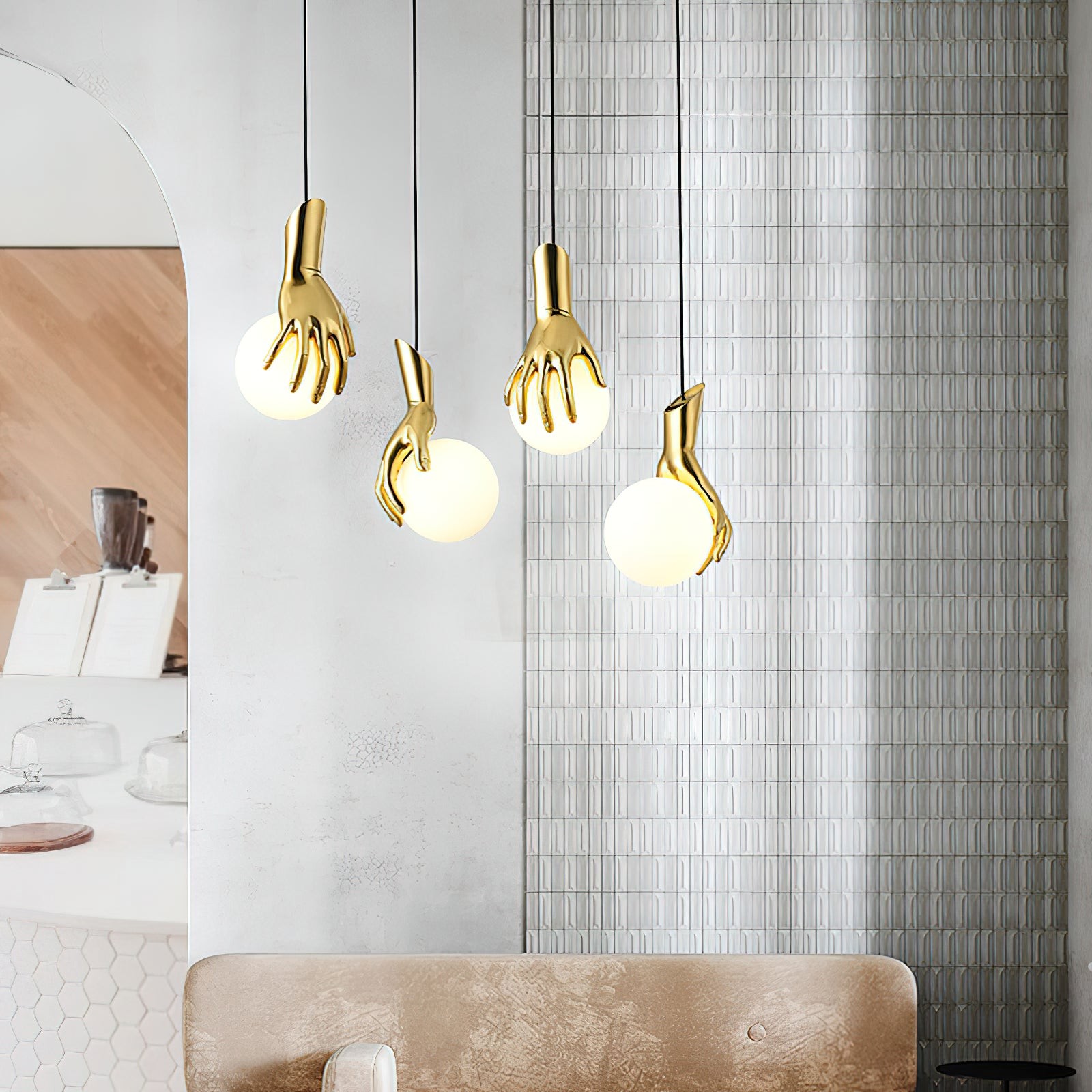Hanglamp met bolvormige hand en hand HL3004