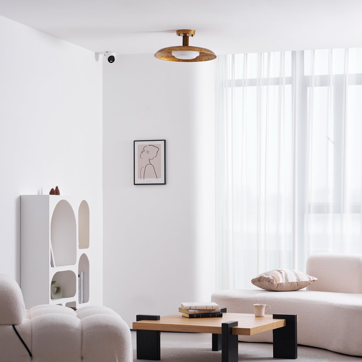 Plafondlamp met plat paneel in potdekselstijl HL3250