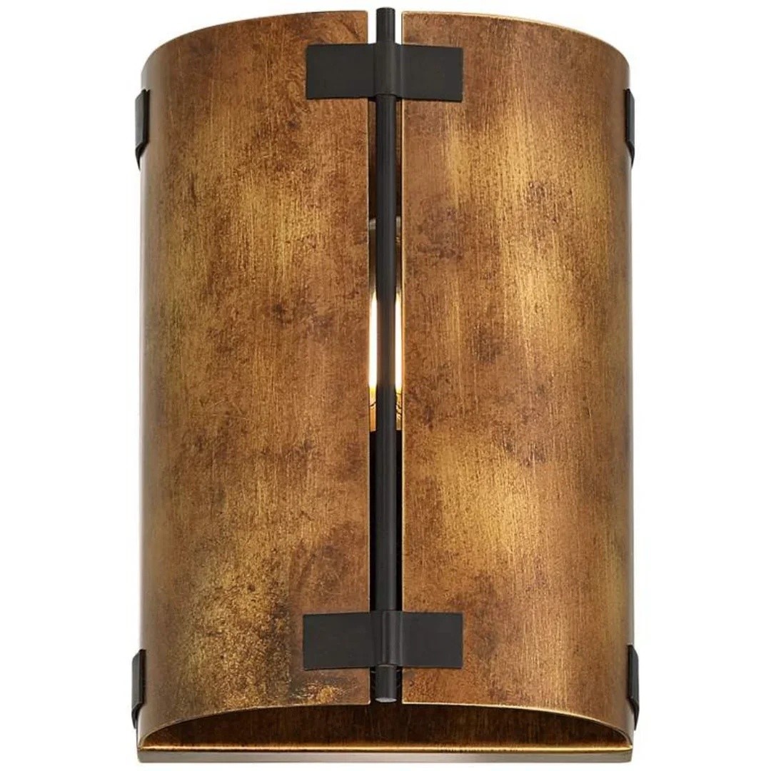 Rustivon rustieke wandlamp - gebogen metalen kap in vintage stijl voor de slaapkamer HL2430