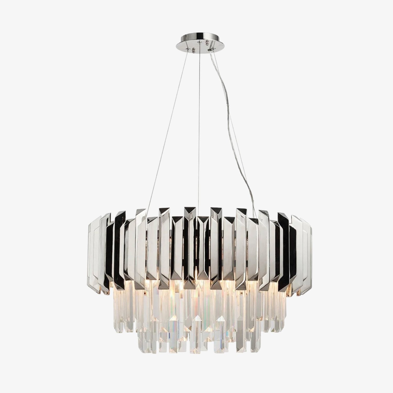 Virelia Moderne Kristallen Hanglamp - Plafondarmatuur met gelaagde kristallen kap voor eet- of woonkamer HL2031