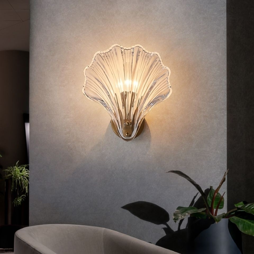 Moderne glazen design wandlamp in schelpvorm HL61