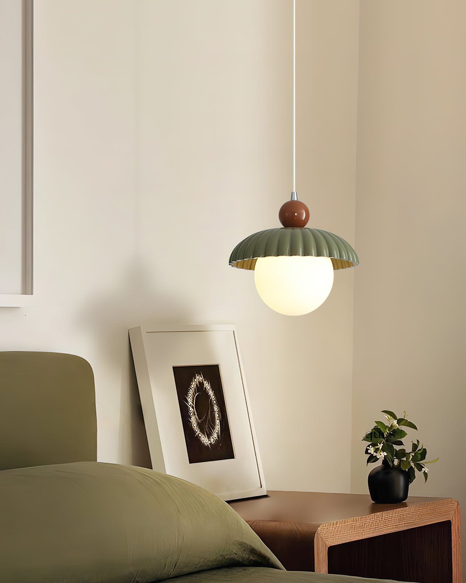 Creatieve bolvormige strohoed verticale lijn hanglamp HL350