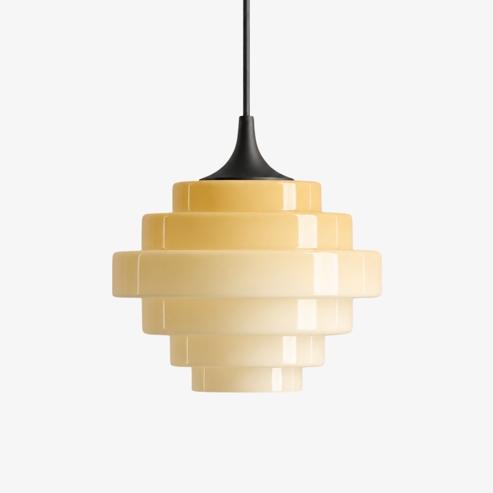 Sanenos Retro Geometrische Hanglamp met Glazen Kap en Kleurverloop voor Woon- of Eetkamer HL3523