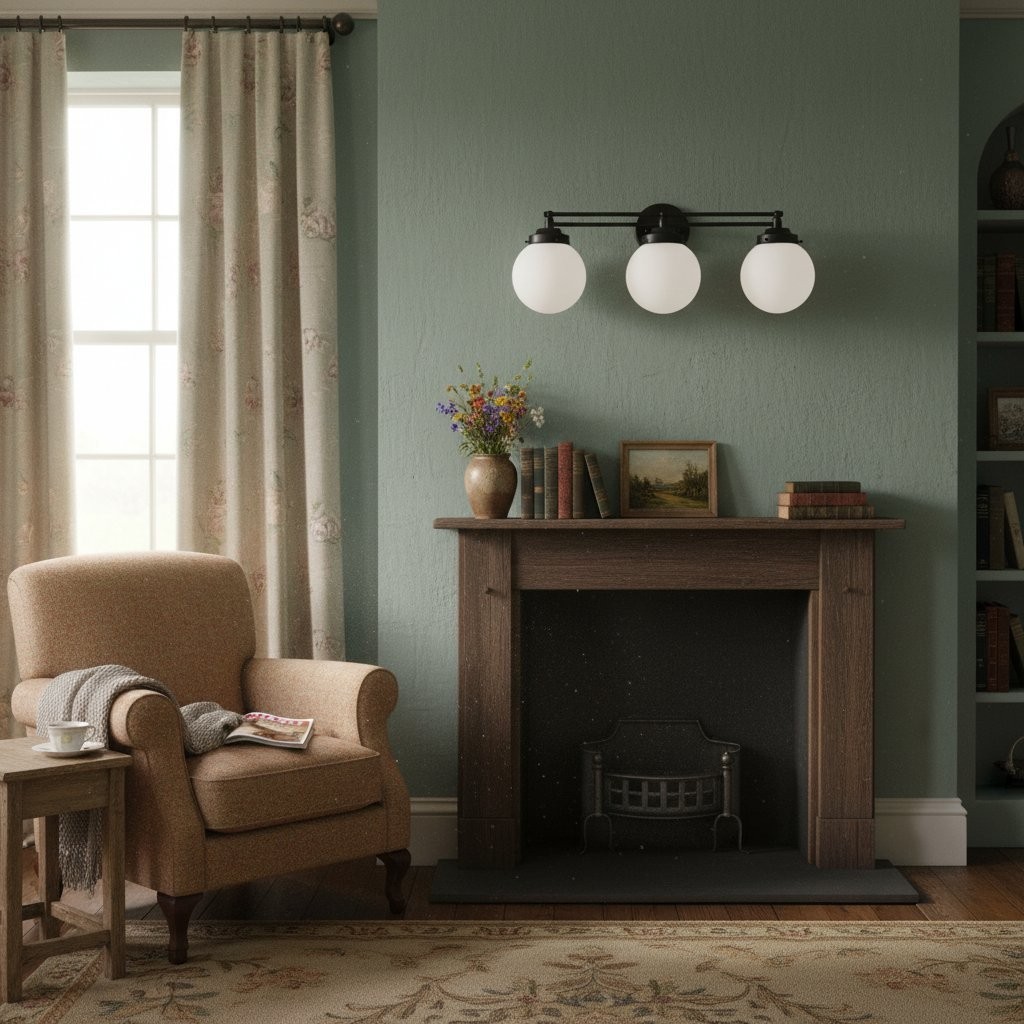 Glorica Glass moderne badkamerlamp - 3-lichts bolvormige badkamerarmatuur van opaalglas HL1714