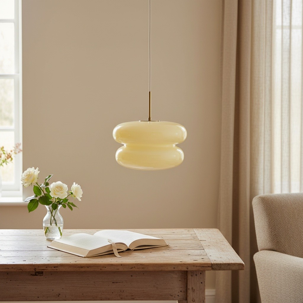 Orra Opaalglazen Hanglamp - Elegante Hanglamp met Dubbele Laag voor de Woonkamer HL1781