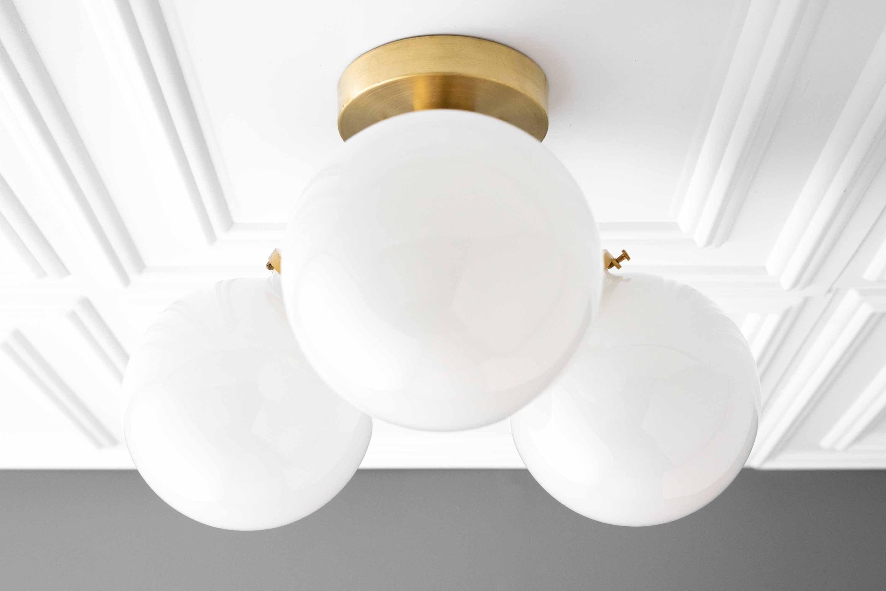 Glorica glazen bollamp - Mid-Century semi-flush plafondlamp HL1735