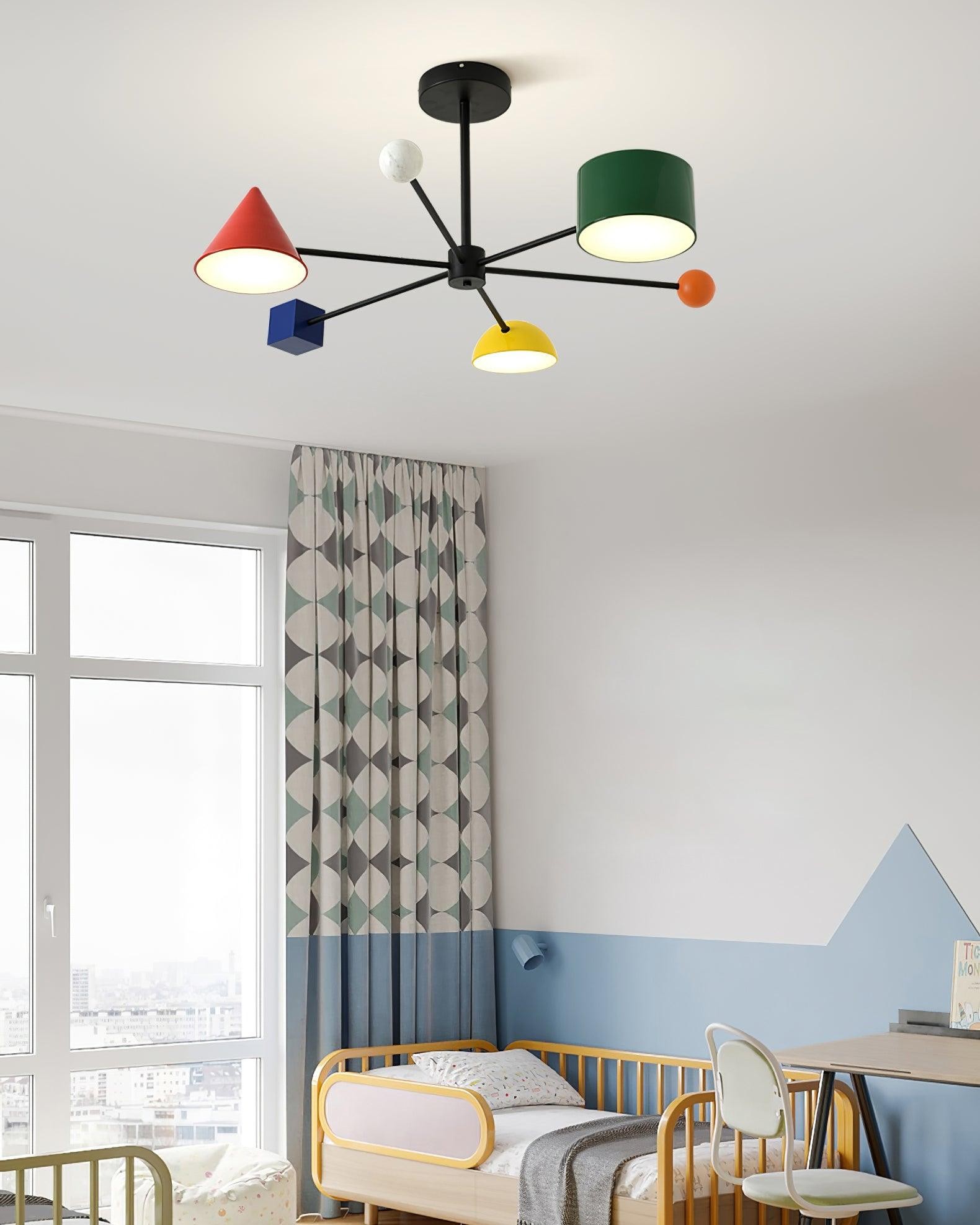 Geometrische kleurrijke plafondlamp HL525