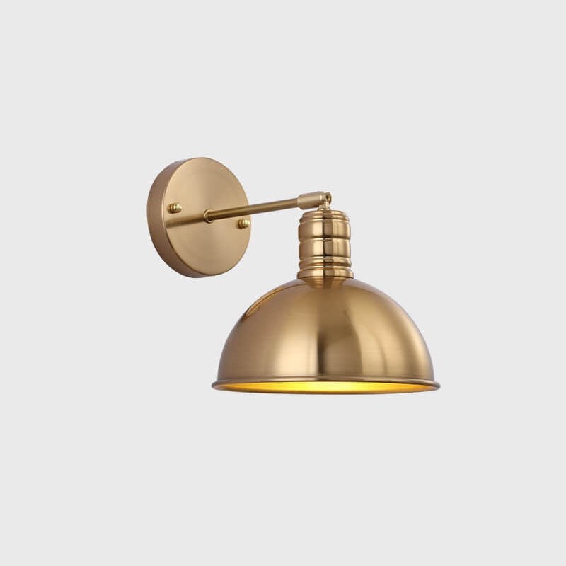 Moderne, eenvoudige, kegelvormige wandlamp met één lichtpunt van geplateerd messing, HL1412