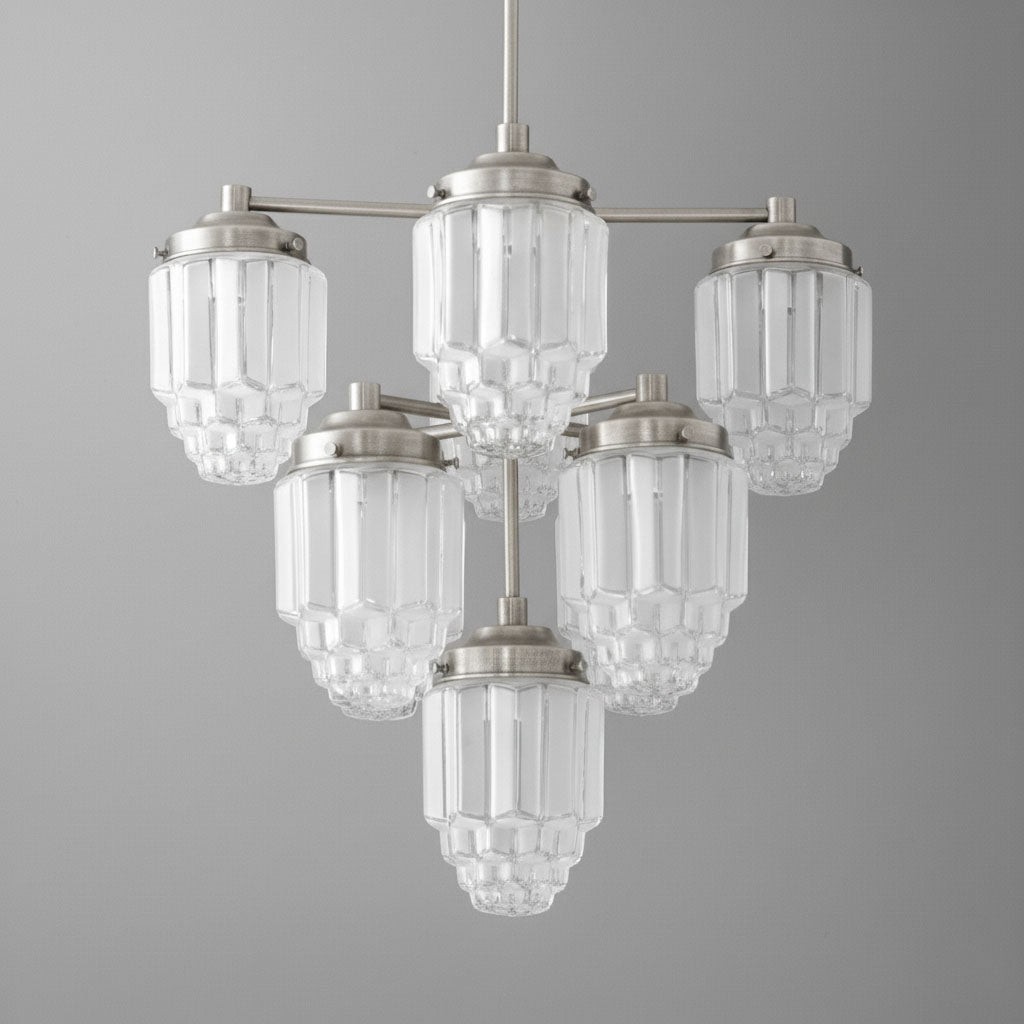 Tierlux Glazen kroonluchter met textuur van messing - Tijdloze verlichting met stijl HL1737
