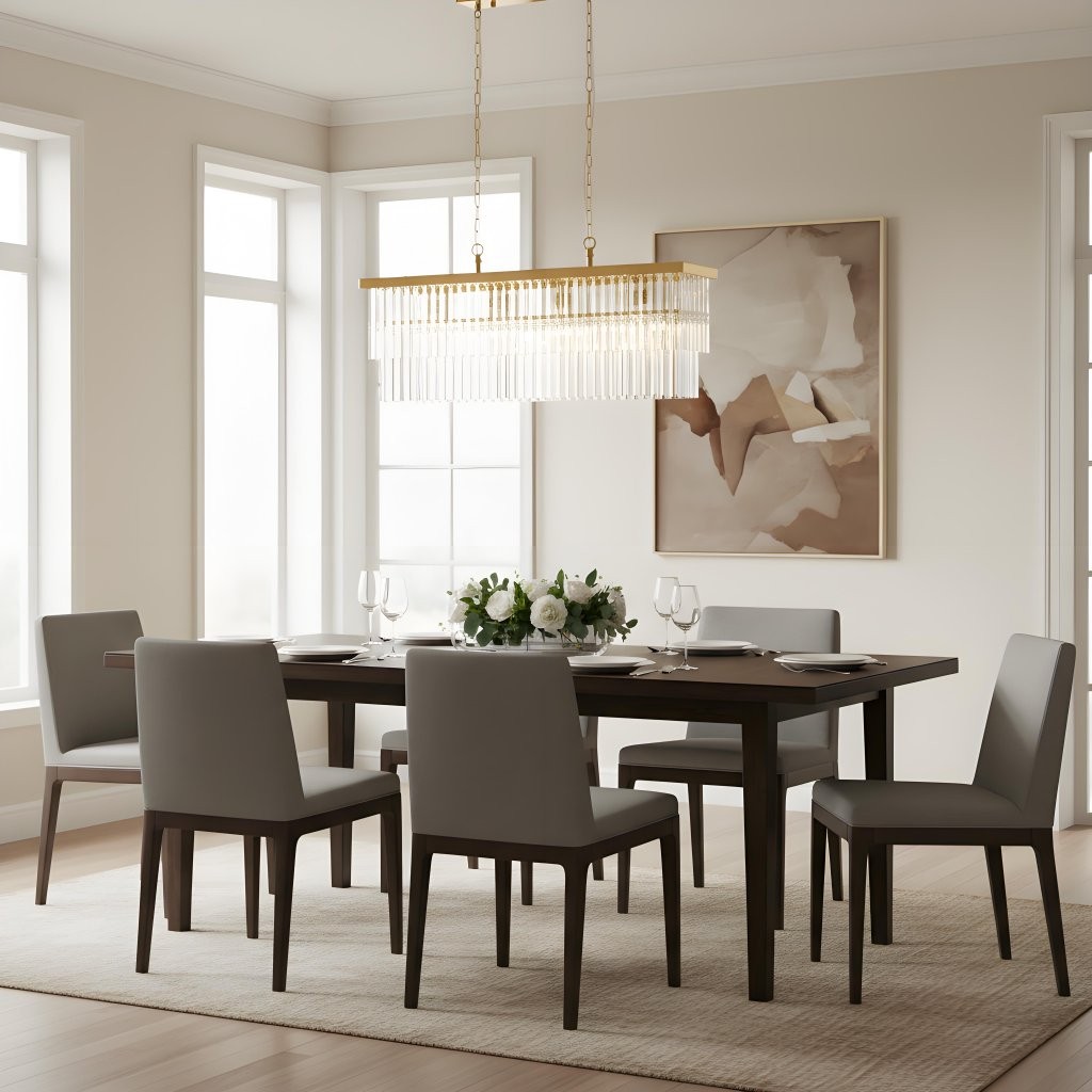 Vitralon Lineaire Hanglamp - Diamantvormige Glazen Lampenkap (Kristalhelder) - Geschikt voor Woon- en Eetkamer HL2139